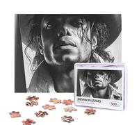 Michael Jackson Puzzles 500 Pieces Personalized Jigsaw Puzzles Photos Puzzle with Storage Bag Challenging Picture Puzzle for Adults Home Decor Wedding (52x38 CM)