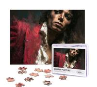 Michael Jackson Puzzles 500 Pieces Personalized Jigsaw Puzzles Photos Puzzle with Storage Bag Challenging Picture Puzzle for Adults Home Decor Wedding (52x38 CM)