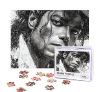 Michael Jackson Puzzles 500 Pieces Personalized Jigsaw Puzzles Photos Puzzle with Storage Bag Challenging Picture Puzzle for Adults Home Decor Wedding (52x38 CM)