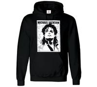 Michael Jackson Signature Hoody Sweatshirt King Of Pop Hoodie Legend Music Hood (BLACK - X-Large)