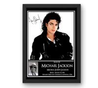 Michael Jackson Signed Autograph Print Poster Black Framed Mounted Wall Art (10x12) Musician Artwork for Home & Office Decor Gift