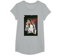 Michael Jackson Singing Live Bad Tour 1988 T-Shirt, Girls, Heather Grey, Large