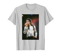 Michael Jackson Singing Live Bad Tour 1988 T-Shirt, Men, Silver Grey, Small