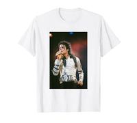 Michael Jackson Singing Live Bad Tour 1988 T-Shirt, Men, White, 5X-Large