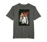 Michael Jackson Singing Live Bad Tour 1988 T-Shirt, Men's Big and Tall, Asphalt Grey, 5X Tall