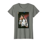 Michael Jackson Singing Live Bad Tour 1988 T-Shirt, Women, Olive Heather, Medium