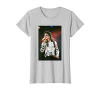 Michael Jackson Singing Live Bad Tour 1988 T-Shirt, Women, Silver Grey, X-Small