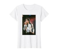 Michael Jackson Singing Live Bad Tour 1988 T-Shirt, Women, White, 3X-Large