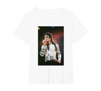 Michael Jackson Singing Live Bad Tour 1988 T-Shirt, Women's Plus, White, 2X
