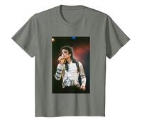 Michael Jackson Singing Live Bad Tour 1988 T-Shirt, Youth, Olive Heather, Small