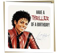 Michael Jackson Thriller Birthday Card, Funny Retro Music Greeting Card, 150 x 150mm, with Envelope - CB077