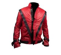 Michael Jackson Thriller Faux Leather Jacket in Red Colour-2XL