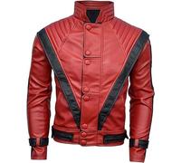 Michael Jackson Thriller Style Leather Jacket for Men Red