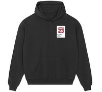 Michael Jordan 23 White Jersey Frame Men's Hoodie - Black / L