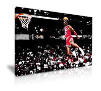 Michael Jordan Canvas Modern Wall Art 76x50cm - For NBA Fans Modern Home Office Gym Garden Room School Hotel Decoration