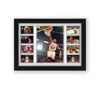 Michael Jordan Signed Poster Print - Limited Edition Autograph Fan Gift - Collectible Memorabilia Merchandise (Framed A4 (30x21cm))