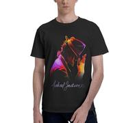 Michael King Jackson T-Shirt Tee Fashion Print Graphic Tshirt King of Pop Legend Icon Music T-Shirt Cotton Short Sleeves T-Shirts Tops for Music Lover Gift 5X-Large