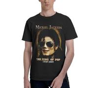 Michael King Jackson T-Shirt Tee Fashion Print Graphic Tshirt King of Pop Legend Icon Music T-Shirt Cotton Short Sleeves T-Shirts Tops for Music Lover Gift Large