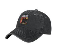 Michael King Jackson Washed Denim Baseball Cap - Retro Style Adjustable Sun Hat, Classic Pop Icon Print for Music Lover Gift