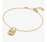 Michael Kors 14ct Gold Plated Cubic Zirconia Logo Padlock Bracelet MKC1631AN710
