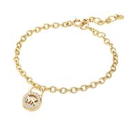 Michael Kors 14ct Gold Plated Sterling Silver MOP Lock Chain Bracelet