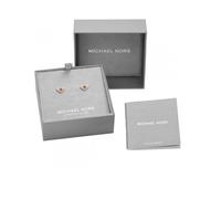 Michael Kors 14k Rose Gold-Plated Sterling Silver Pave Heart Stud Earrings MK...