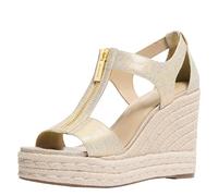 Berkley Metallic Linen Wedge Sandal- female- Michael Kors- Wedges- Yellow- 7 UK- Shoes 7 UK