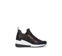 Michael Kors 43F3WIFS1M-080 Willis Wedge Trainer Women Black/Bronze UK 10