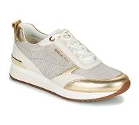 Michael Kors Allie Stride Women's Leather and Mesh Sparkly Chain Sneakers 43S2ALFS3D Beige
