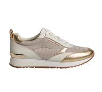 Michael Kors Allie Stride WoMens Leather and Mesh Sparkly Chain Sneakers 43S2ALFS3D - Beige - Size UK 2