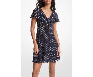 Michael Kors Astor Prnt Tie Detail Mini Dress In Midnight Blue Polka Dot size 2 | Mini Dresses Outlet | Women | Blue 2