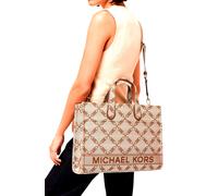 Michael Kors Bag Shopper Shoulder Bag Gigi LG Grab Tote Natural Luggage New