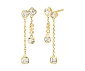 Michael Kors Brillance 14ct Gold Plated & Cubic Zirconia Bezel Set Drop Earrings