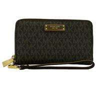 Michael Kors Brown Purse Large PVC Logo Pattern Zip Around Wristlet RRP £180
