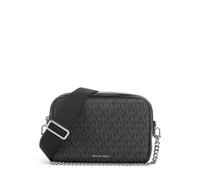 Michael Kors Bryant Medium Double Zip Chain Camera Crossbody Bag, Silver-tone Hardware/Tonal Signature Coated Twill/Black, One Size