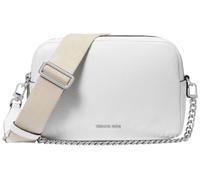 Michael Kors Women's Bryant Medium Double Zip Chain Camera Crossbody Bag, Optic White, One Size