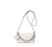 Michael Kors Bryant Small Convertible Crossbody Bag, Silver-tone Hardware/Jewel Chain/Optic White, One Size