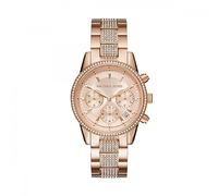 Michael Kors MK6485 Ritz Crystal Topring Women's Watch - Rose Gold Stainless Steel, 37mm Case, 50m Water Resistant