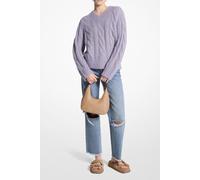 Michael Kors Cable V Neck Chunky Sweater Sweet Lilac size S | Sweaters Outlet | Women | Purple S