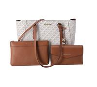 Michael Kors Charlotte Large 3-in-1 Tote Crossbody Handbag Leather, Vanilla, Large