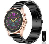 Michael Kors Compatible Quick Release Stainless Steel Metal Replacement Straps for Gen 6 Bradshaw Smartwatch (Black)