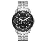 Michael Kors Cunningham MK7156 Men's Chronograph Watch - 44mm Black Dial Silver-Tone Stainless Steel