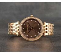 MICHAEL KORS DARCI ROSE GOLD TONE,CRYSTAL PAVE,BROWN DIAL,BRACELET WATCH MK3217