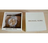 MICHAEL KORS DARCI THIN SILVER DIAL DIAMOND ACCENT ADJUSTABLE MESH STRAP MK3367
