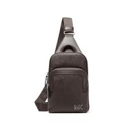Michael Kors Edison Medium Double Zip Sling Pack, Black Hardware/Chocolate, Medium