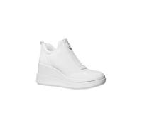 Michael Kors Emmy Mesh Zip-Up Wedge Trainer - Optic White - 43R6EMFP2D