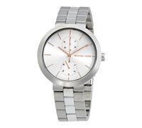 MICHAEL KORS GARNER SILVER+ROSE GOLD TONE,MULTI-FUNCTION BRACELET WATCH MK6407