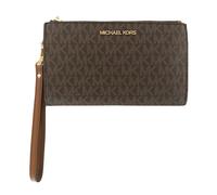 Michael Kors Jet Set Travel Double Zip Wristlet - Signature PVC (Brown PVC/Dark Acorn)