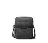 Michael Kors Hudson Double Zip Mini Flight Bag, Silver Tone-hardware/Black, One Size