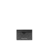 Michael Kors Hudson Notched Card Case, Black/Black Signature, One Size